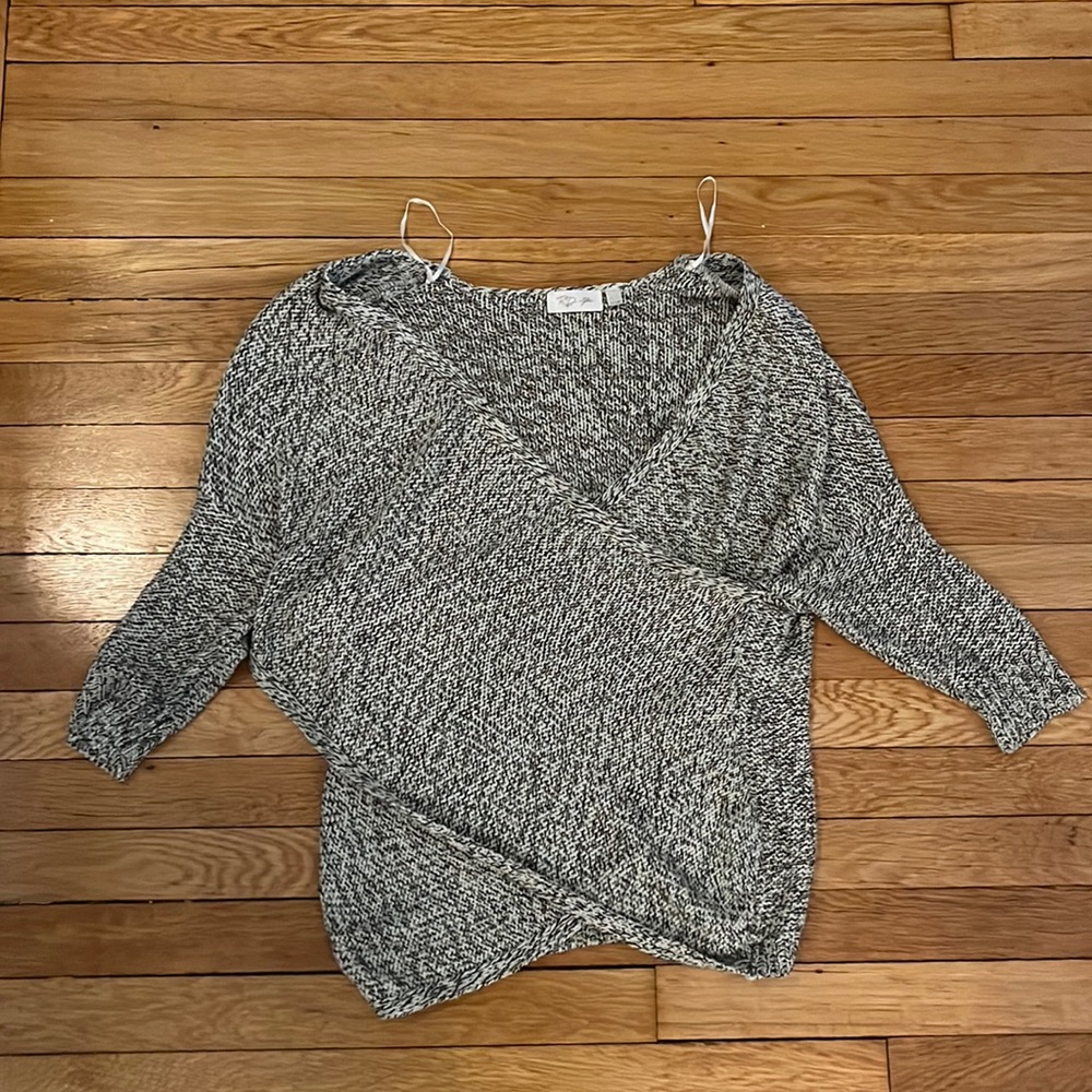 V neck cross body sweater